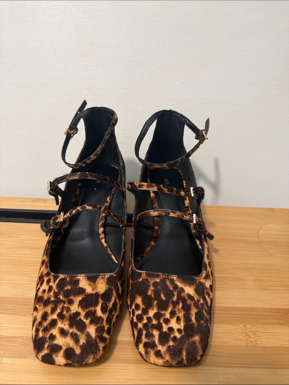 Zara Leopard Print Strappy Women's Flats
